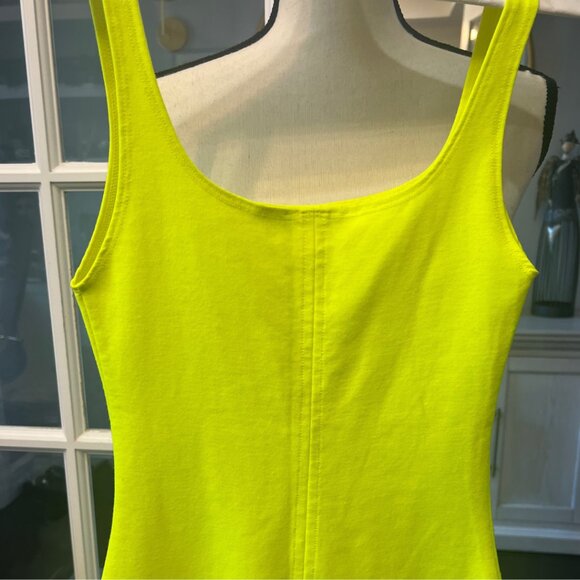 Zara Neon Yellow Bodycon Midi Pencil Dress S - Picture 5 of 6